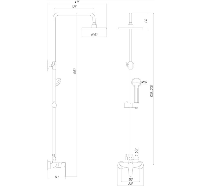 Душова система DOMINO TORINO DS-TO-004