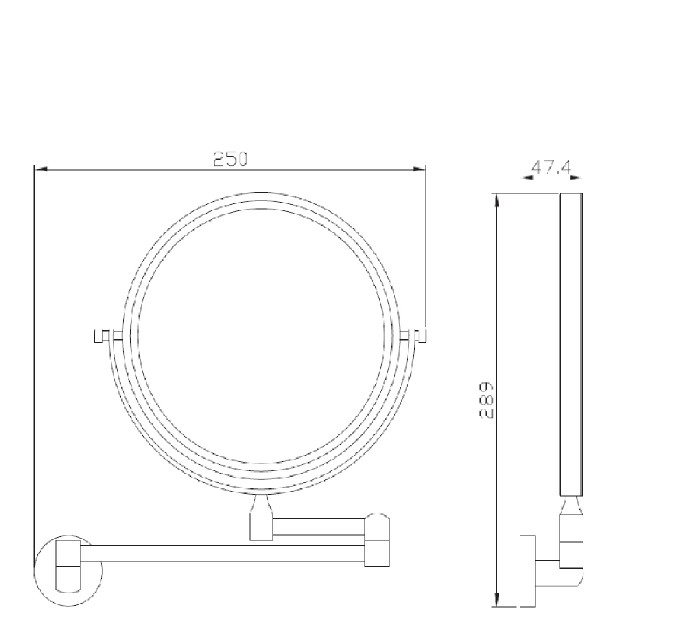 Дзеркало настінне Perfect Sanitary Appliances SP 8158