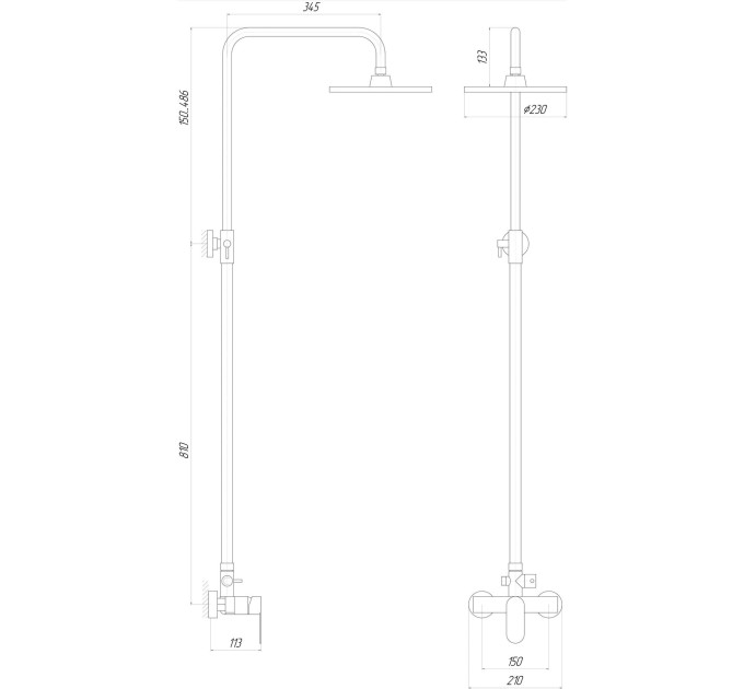 Душова система TOPAZ BARTS TB 07702-H36