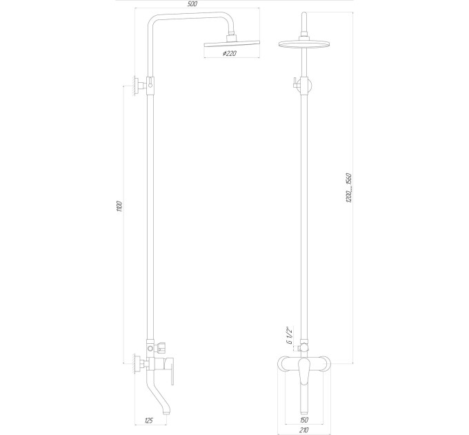 Душова система DOMINO TORINO KIT-VAN-DS0034