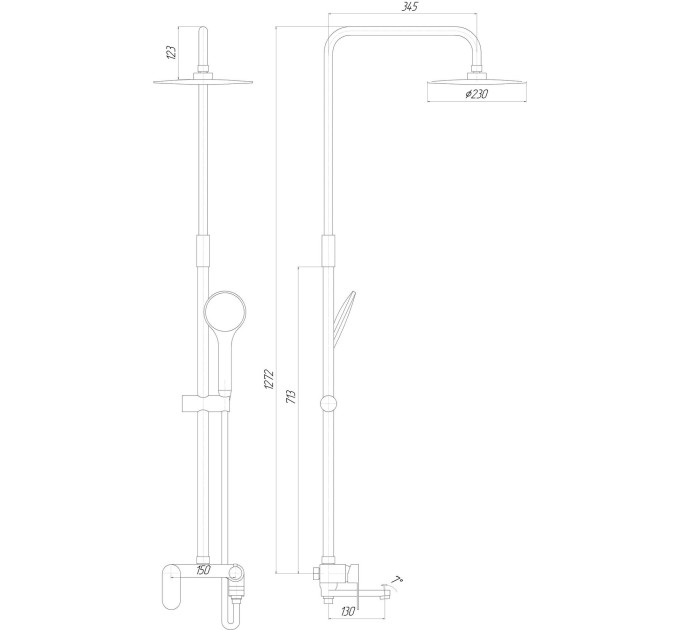 Душова система TOPAZ BARTS TB 07102-H36