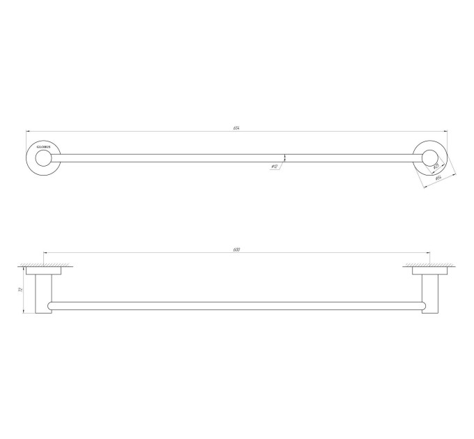 Тримач рушників Globus Lux SS 8402-60  SUS304