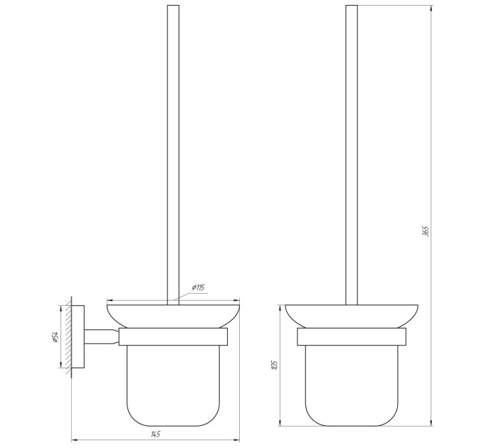 Йоржик настінний без кришки Globus Lux SS8429A  SUS304