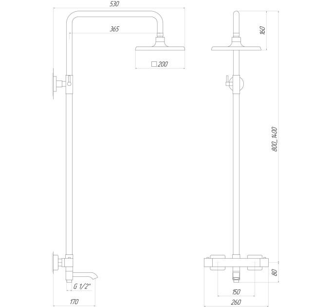 Душова система Globus Lux Termostatic Q GLM-0041T