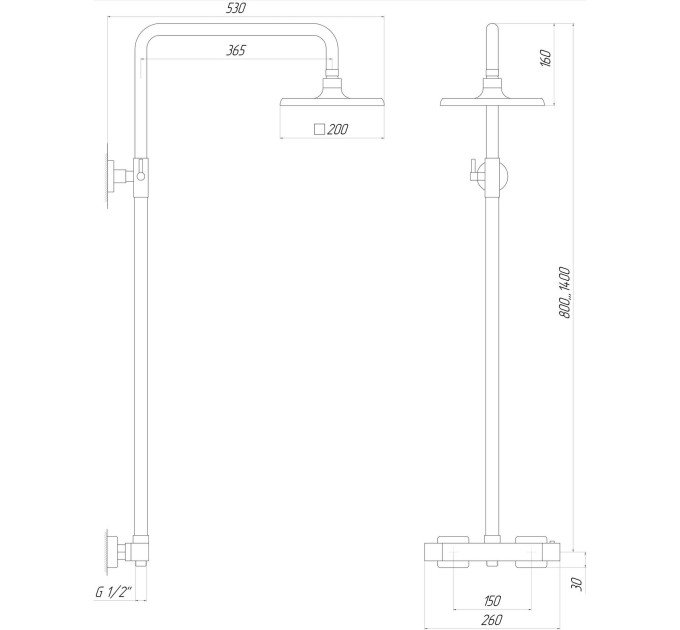 Душова система Globus Lux Termostatic Q GLM-0040T