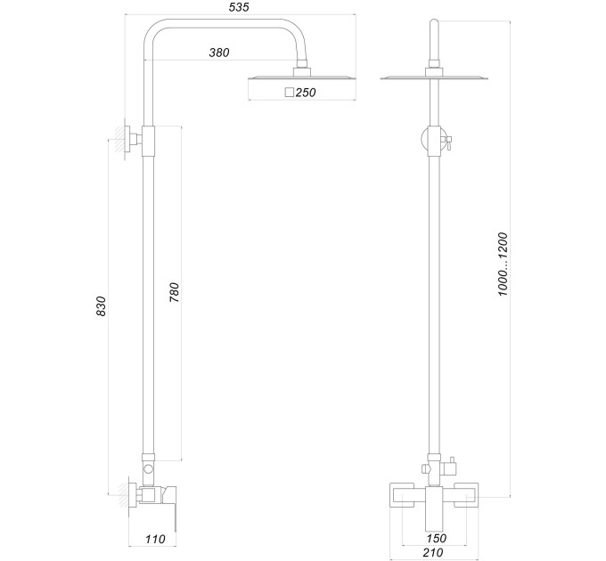 Душова система Globus Lux SICILIA SBQ-SH-105