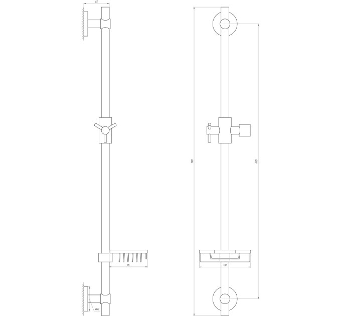 Душова стійка Globus Lux BT-1107C, в блістері