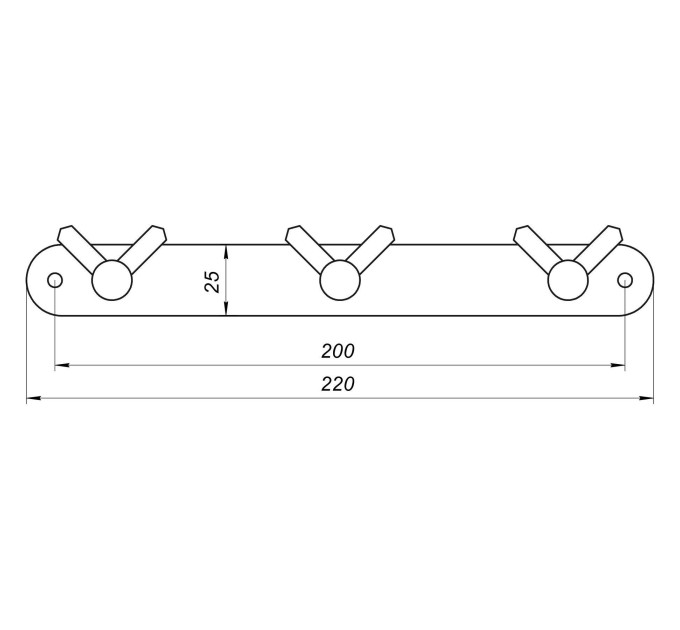 Планка з гачками Globus Lux SS8435-3  -SUS304