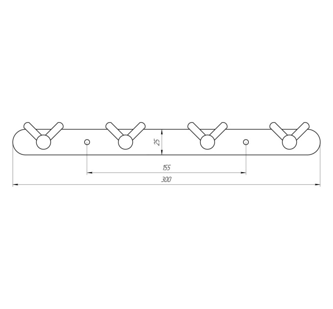 Планка з  гачками Globus Lux SS8435-4  SUS304