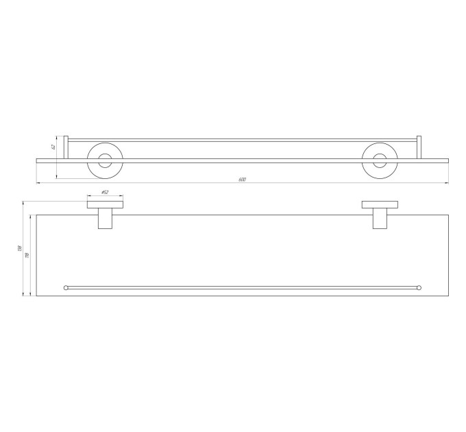 Полиця Globus Lux SS 8427 скло SUS304