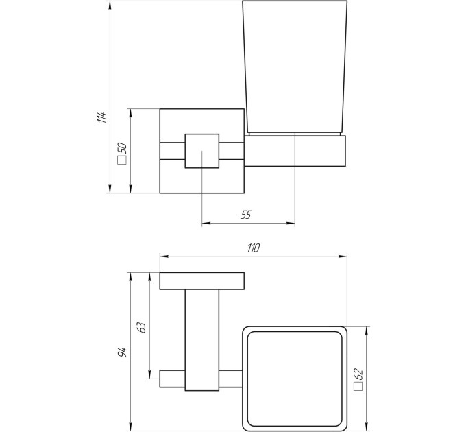 Стакан одинарний Globus Lux SQ 9409 SUS304