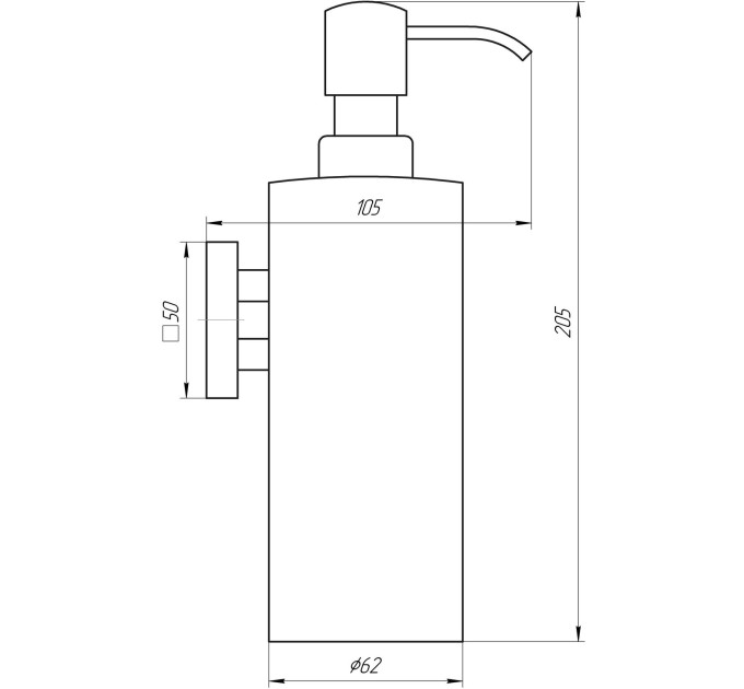 Дозатор рідкого мила Globus Lux SQ 9432 SUS304