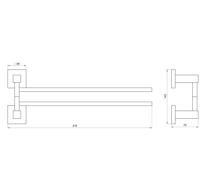 Тримач рушників Globus Lux SQ 9431-2  SUS304