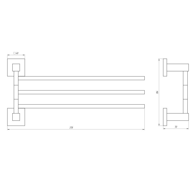 Тримач рушників Globus Lux SQ 9431-3  SUS304