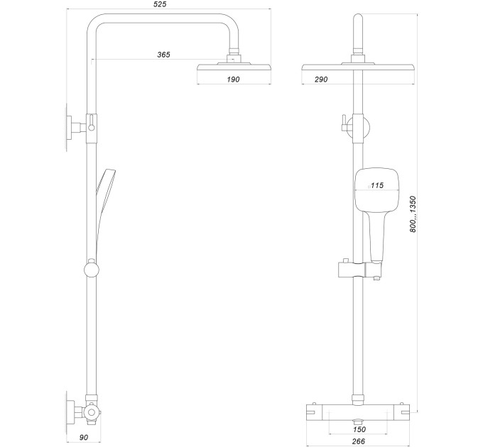 Душова система Globus Lux Termostatic R GDS-0040T