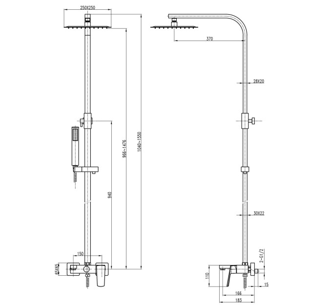 Душова система TOPAZ LEXI TL 21102-H57-00