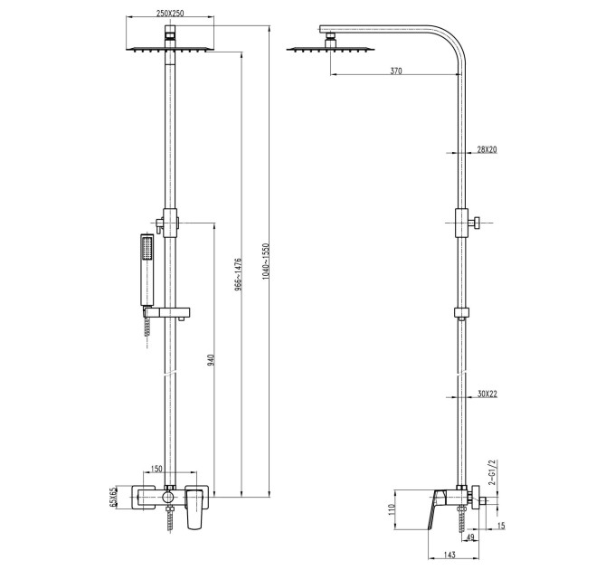 Душова система TOPAZ LEXI TL 21702-H57-00