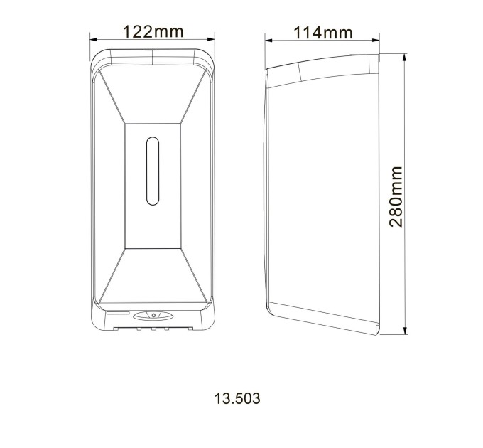 Дозатор сенсорний для антисептика/рідкого мила HOTEC 13.503 ABS White,1000мл,(DC 4*1.5V-тип C-LR14)