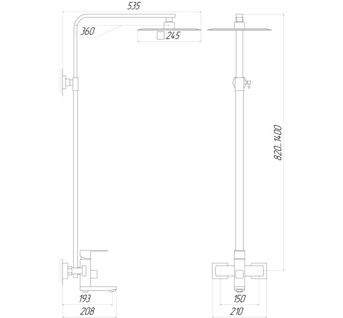 Душова система Globus Lux SICILIA VAN-SBQ-SH-02-BB