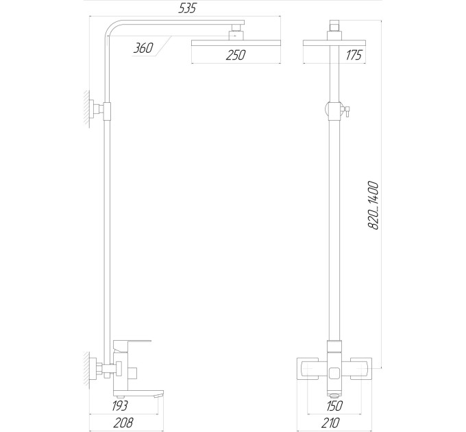 Душова система Globus Lux SICILIA VAN-SBQ-SH-04-BB