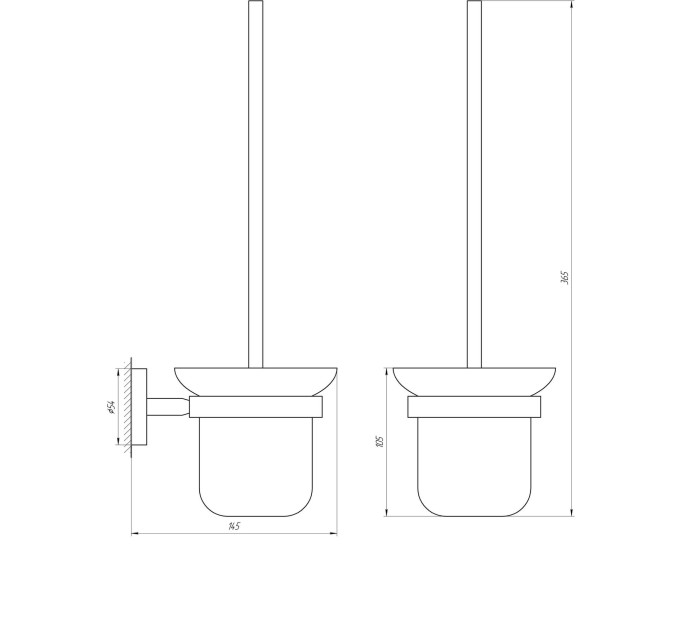 Йоржик настінний Globus Lux BS8429A чорний матовий SUS304