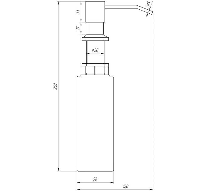 Дозатор рідкого мила вірізний Globus Lux BS8444