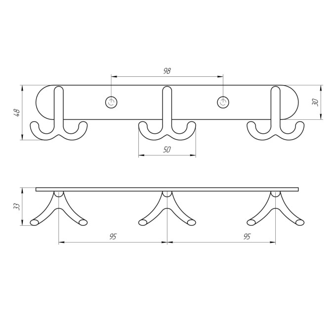 Планка з гачками Perfect Sanitary Appliances RM 1502-3