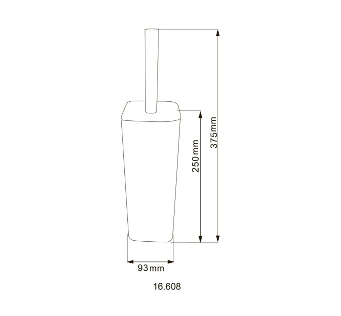 Йоржик підлоговий HOTEC 16.608 Квадратний Stainless Steel (L93xW93x(250-370) mm)