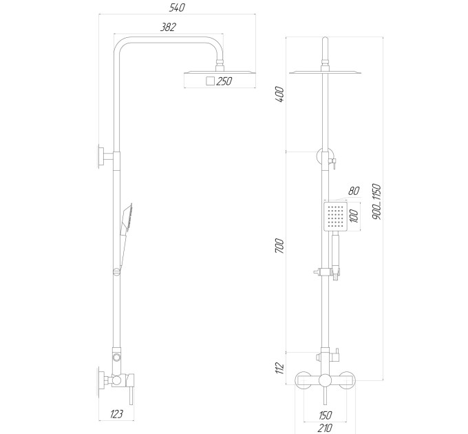 Душова система Globus Lux ALPEN SBT1-SQ-05-304