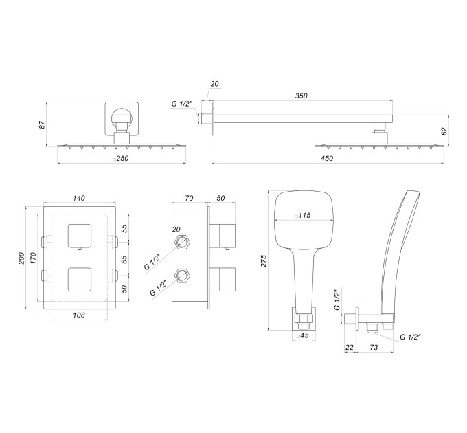 Душова система Globus Lux SMART GLM-405-BB-TT