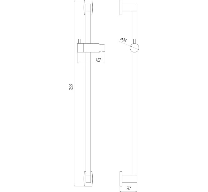 Душова стійка TOPAZ ODISS TO-18107-BB