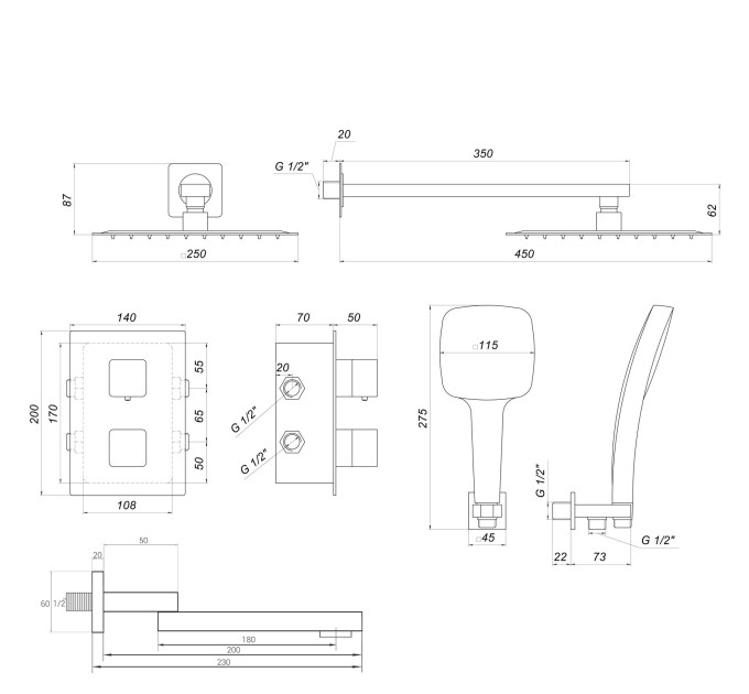 Душова система Globus Lux SMART GLM-505N-BB-TT