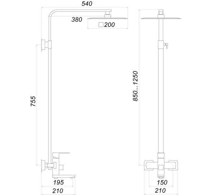 Душова система Globus Lux Kubus SKU-SH-200