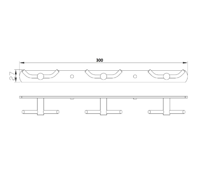 Планка з гачками подвійними 3х2 Perfect Sanitary Appliances RM 1503-3