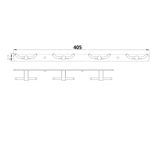 Планка з гачками подвійними 4х2 Perfect Sanitary Appliances RM 1503-4