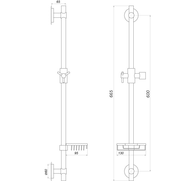 Душова стійка Globus Lux DS-1106-CR