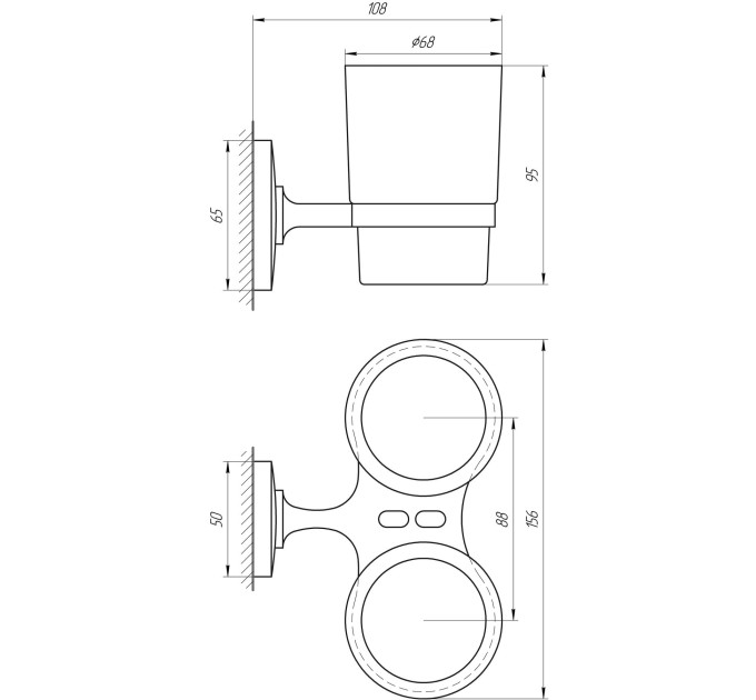 Стакан подвійний Perfect Sanitary Appliances RM 1801