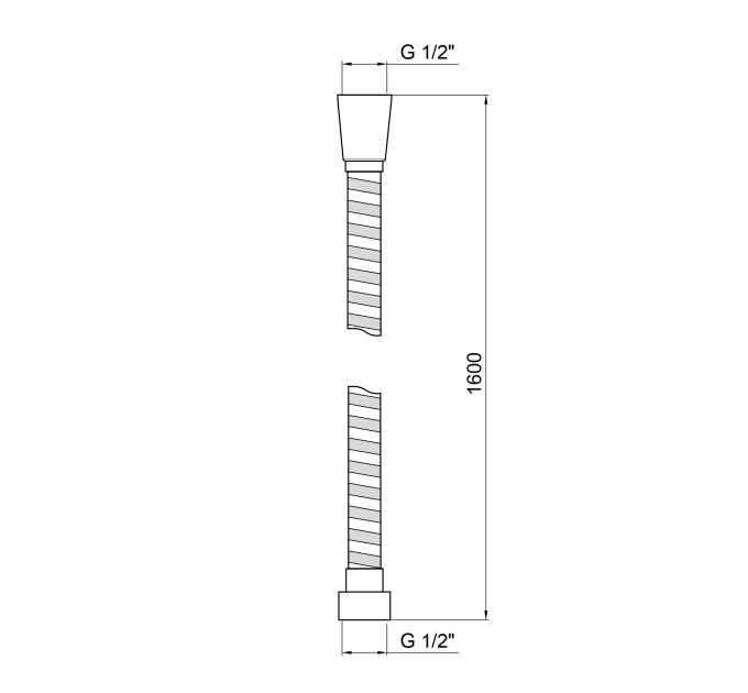 Шланг для ручного душу Qtap Hadice 1600 мм QT0052A Chrome