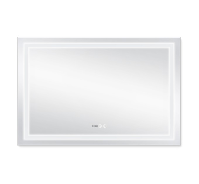 Дзеркало Qtap Mideya (DC-F613) 1200х800 з LED-підсвічуванням Touch, з антизапотіванням, з годинником, димером, рег. яскравості QT2078F613W