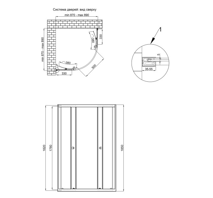 Душова кабіна Qtap Presto WHI1099AP5 90х90 см, скло Pear 5 мм без піддона