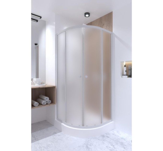 Душова кабіна Qtap Presto WHI1099AP5 90х90 см, скло Pear 5 мм без піддона