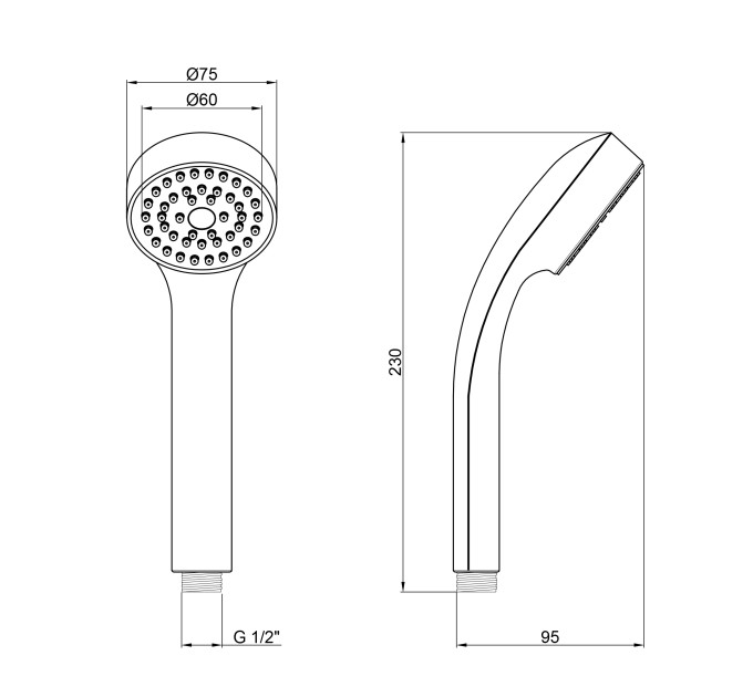 Лійка для ручного душу Qtap Rucni 75 мм округла QTRUCA075O1ZCG Chrome