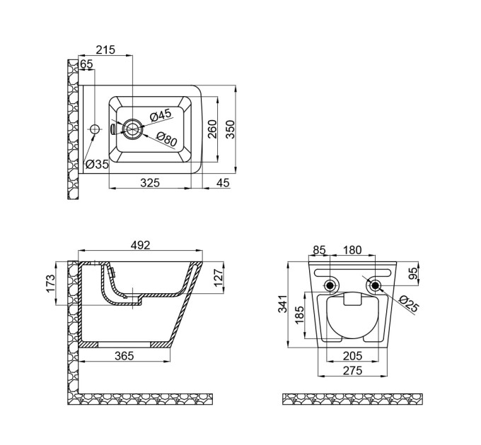 Біде підвісне Qtap Tern 485x345x330 White QT1755052FW