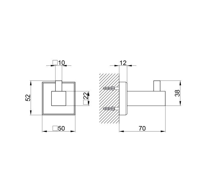 Гачок Qtap Crow QTHCK1101103C Chrome (Háček)