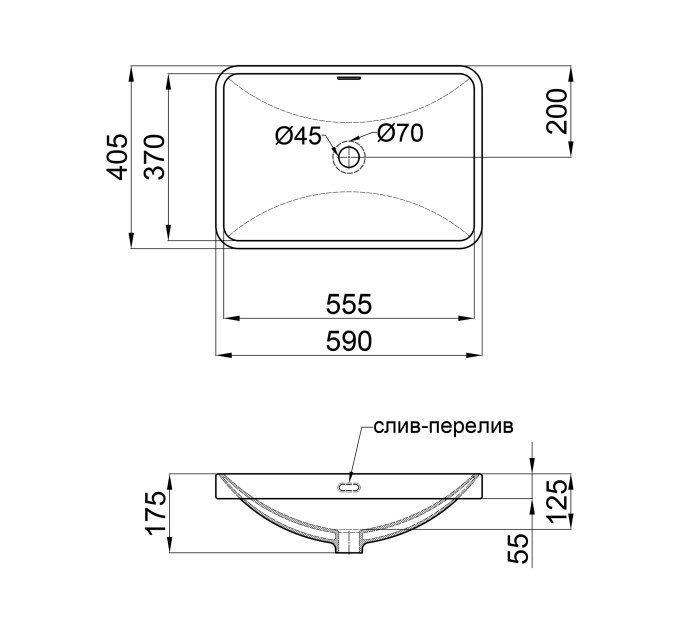 Раковина Qtap Jay 590х400х175 White з донним клапаном QT0711K306W