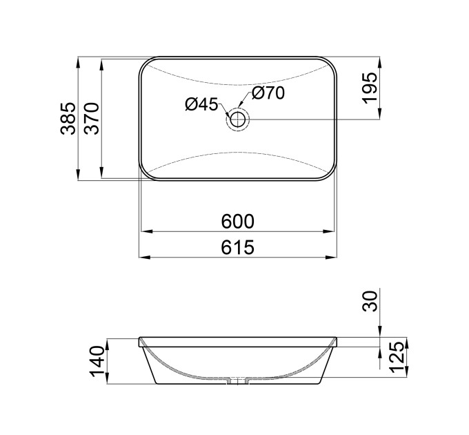 Раковина Qtap Scorpio 610х380х150 White з донним клапаном QT1411K491W