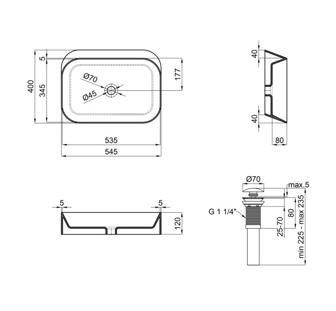 Раковина-чаша Qtap Scorpio 550х390х120 White з донним клапаном QT14112243W