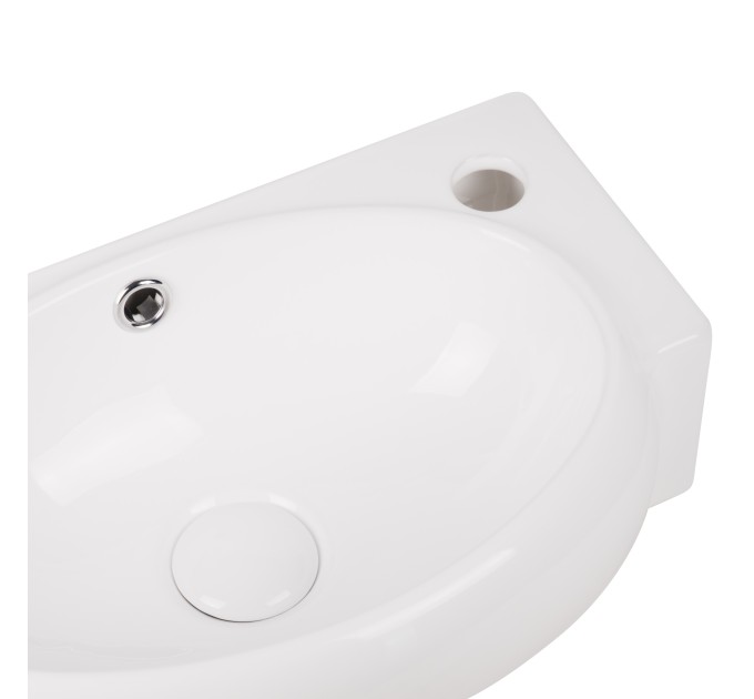 Раковина Qtap Leo 430x290x140 White з донним клапаном QT11115011RW