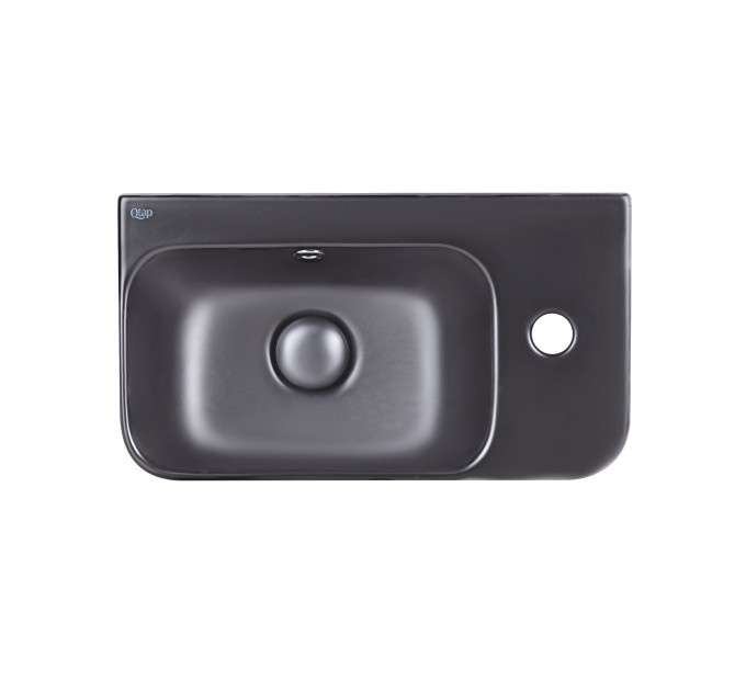 Раковина Qtap Tern 450х260х155 Matt black з донним клапаном QT17115117RMB