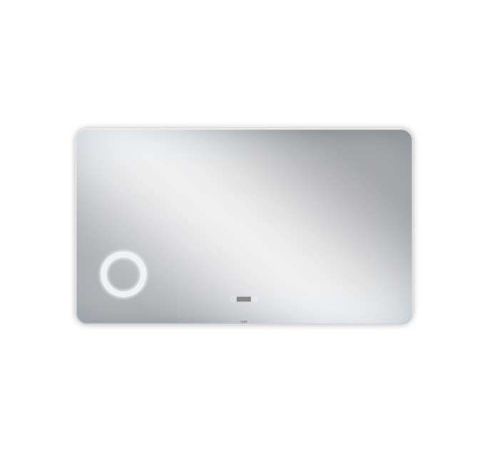 Дзеркало Qtap Scorpio 1200х700 з LED-підсвічуванням Touch, лінза, цифровий годинник, димер, рег. яскравості QT14781004W
